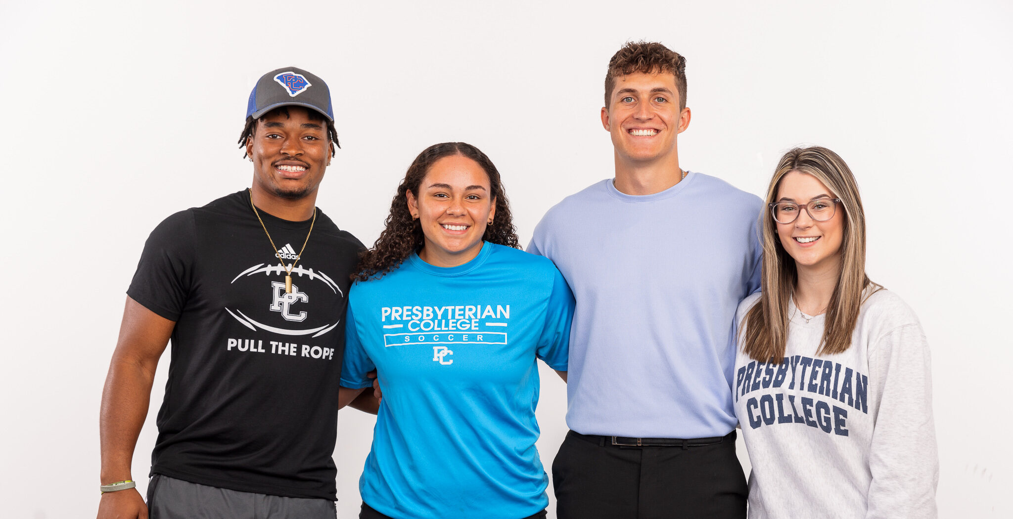 Presbyterian College students posing for a picture.