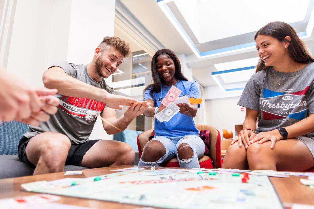 Students playing a game in Springs.