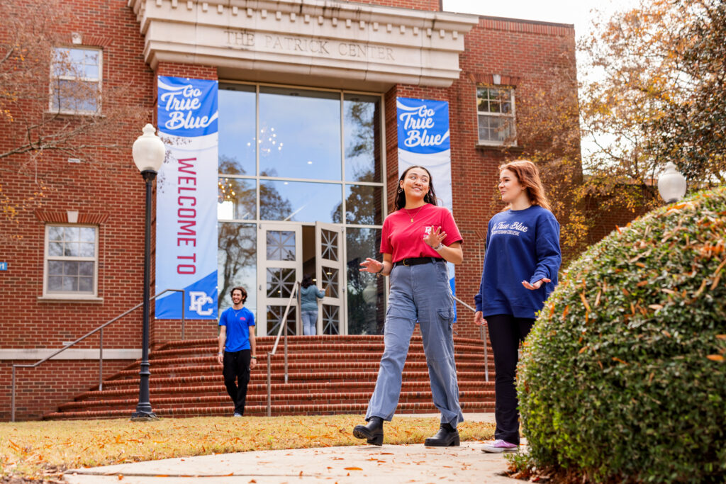 PC students walking through campus.