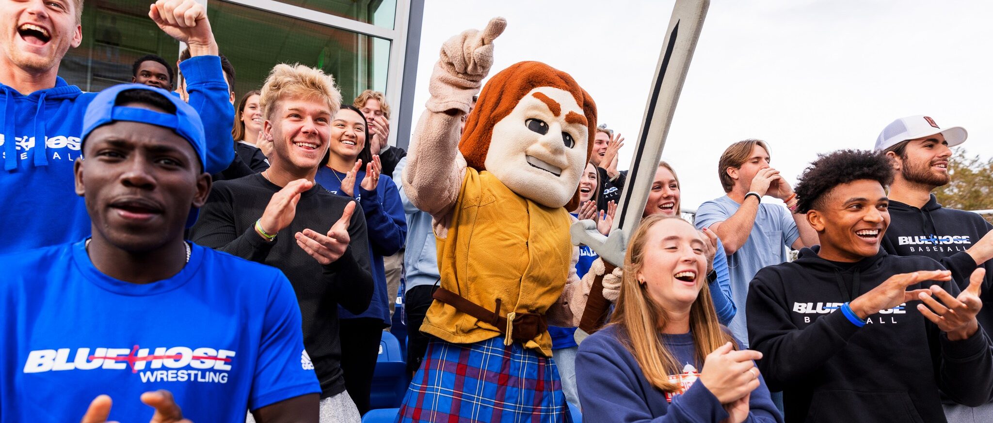 PC student athletes with Scotty.