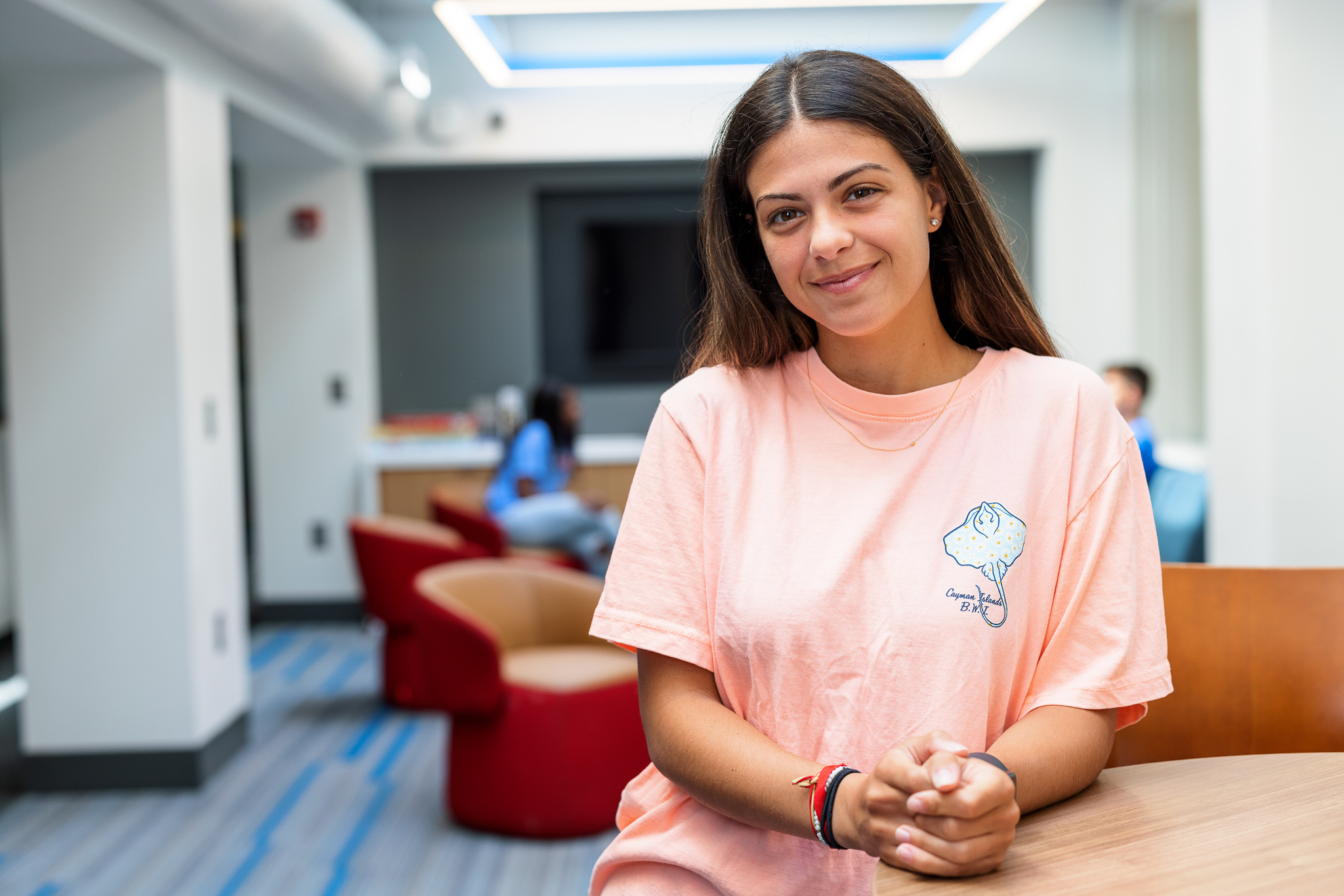 Presbyterian College student posing for a picture in Springs Student Center.