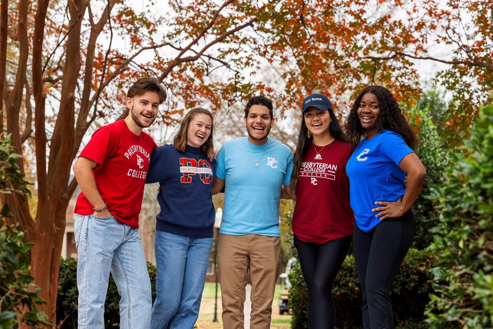 PC students taking a group photo.