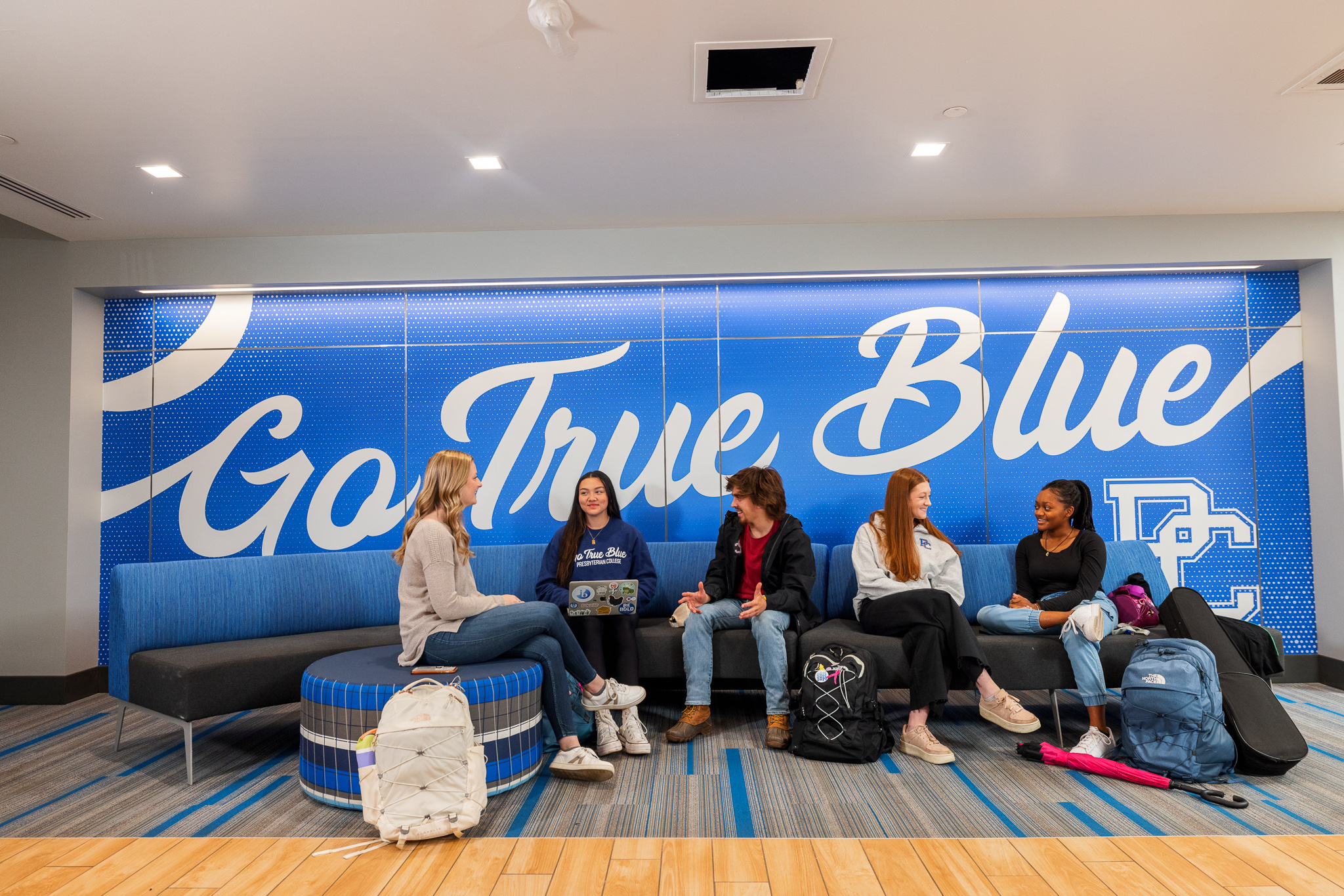 Students sitting in Springs Student Center.