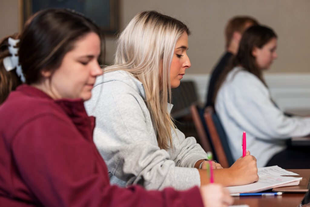 Presbyterian College students in class. 