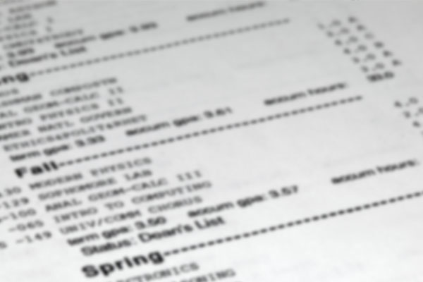 A stock image of a transcript.