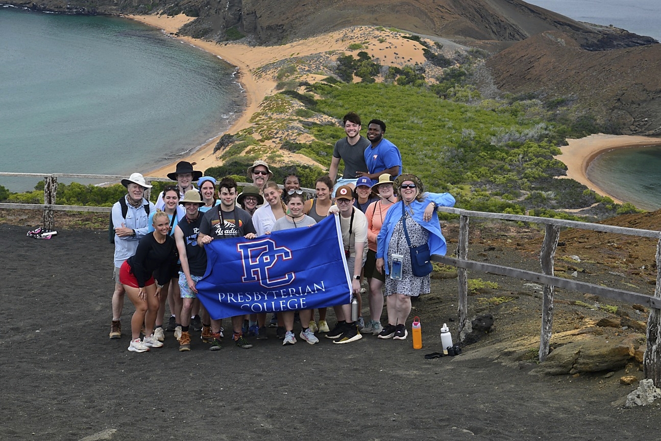 Presbyterian students on study abroad trip taking a group photo.