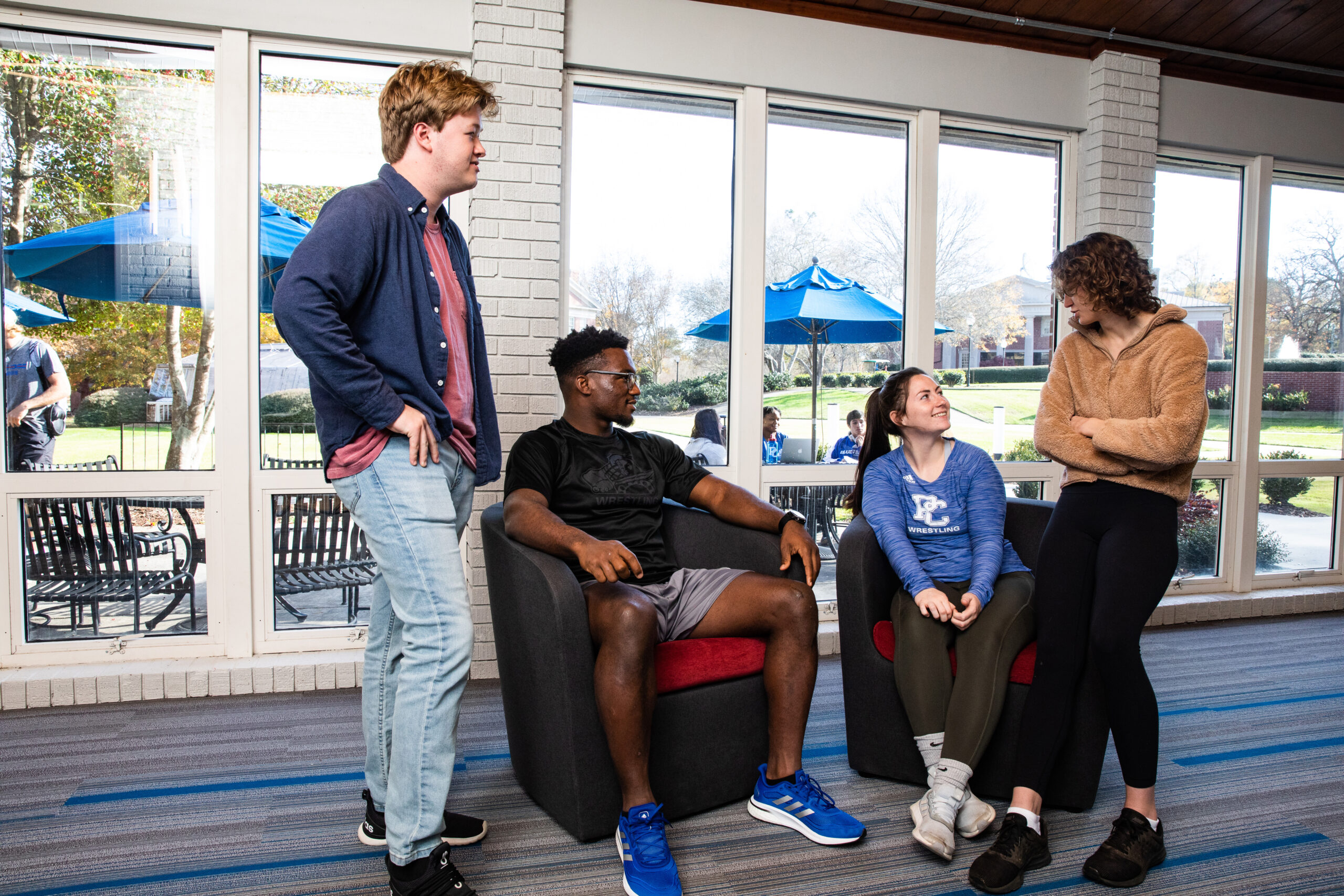 Presbyterian College students gathered inside Springs Student Center.