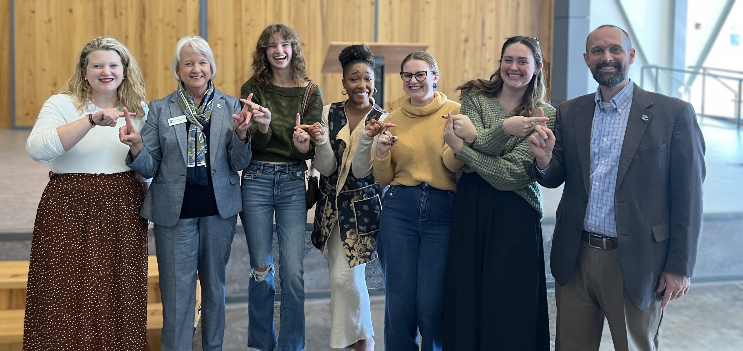 Presbyterian Celtic Cross group with President Gustafson.
