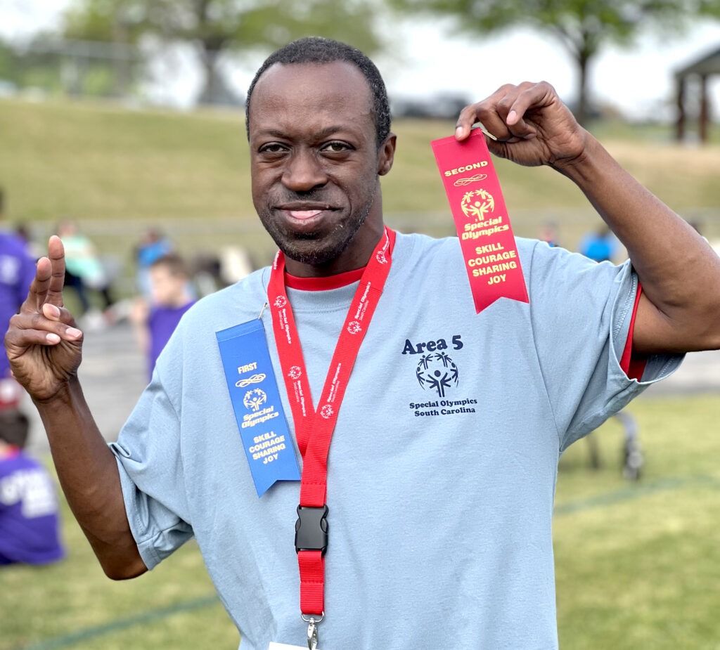 An athlete at our Special Olympics. 