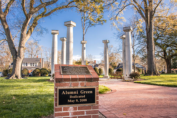 A photo of the Presbyterian College Alumni Green.