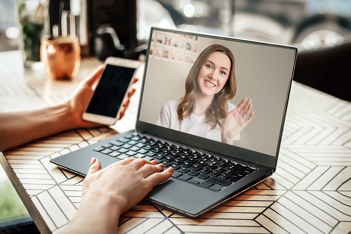 Presbyterian College admissions counselor on a zoom call.