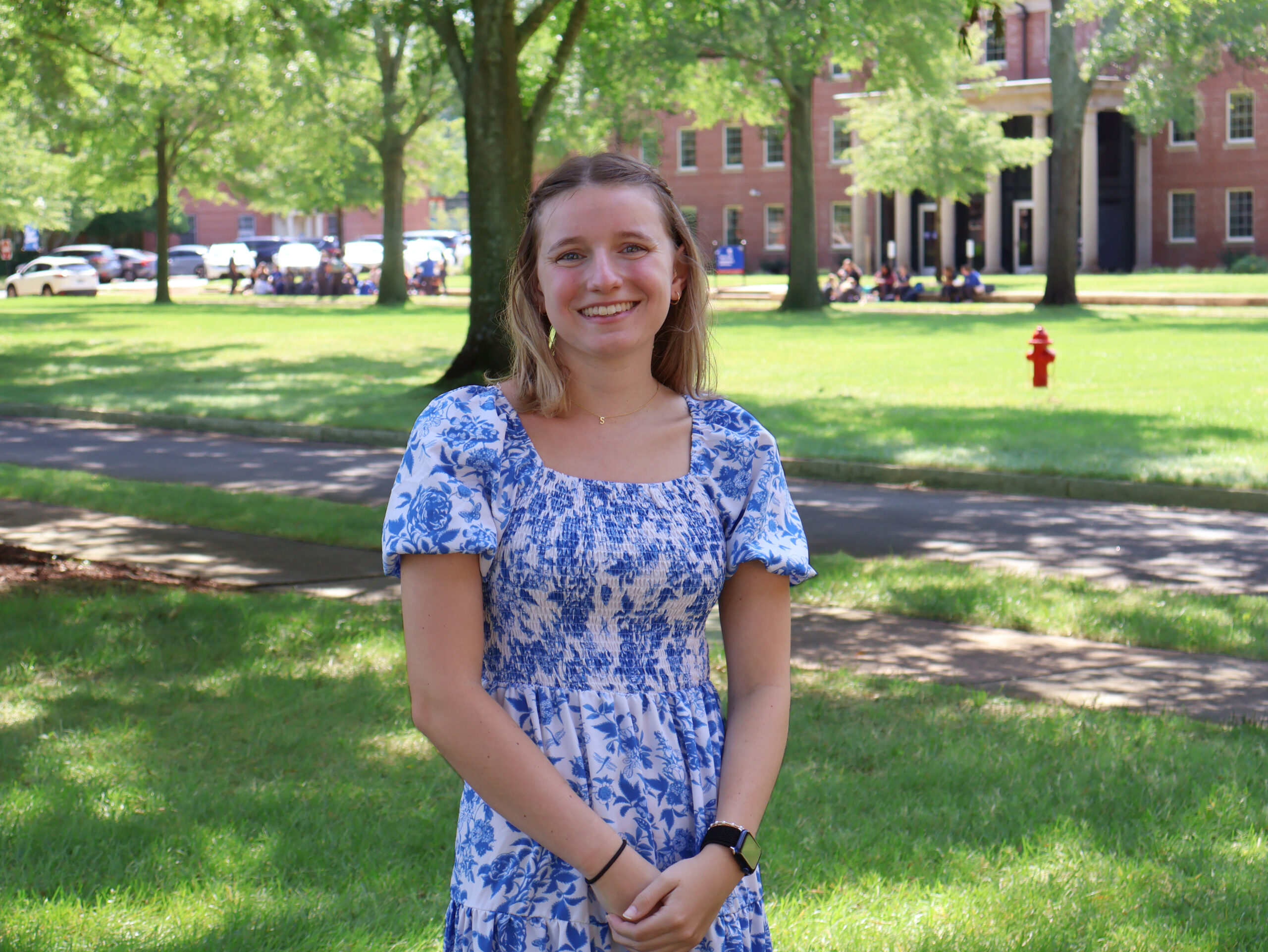 Presbyterian College student, Sarah Grace Stanley, posing for a picture.