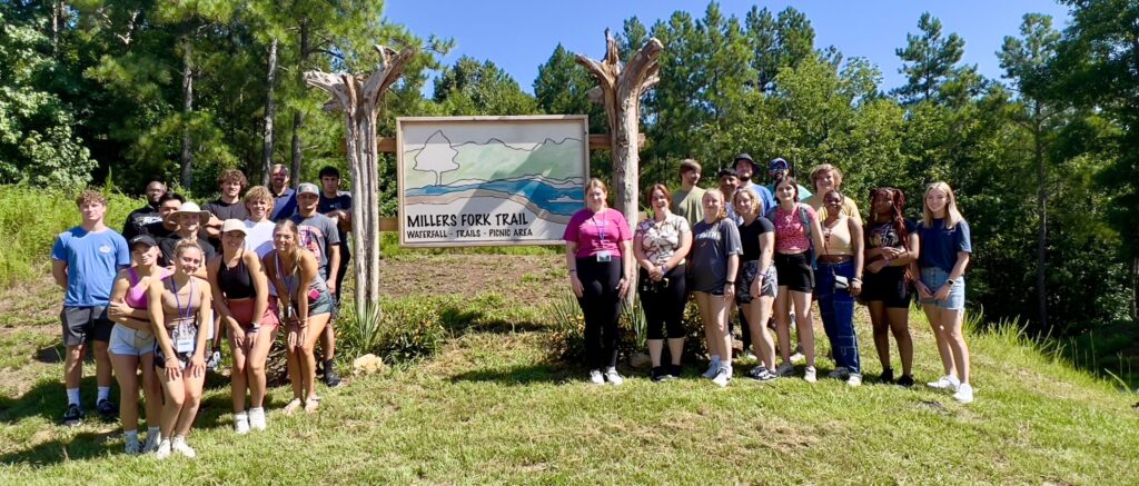 Presbyterian College students volunteering at Millers Fork for a service project. 
