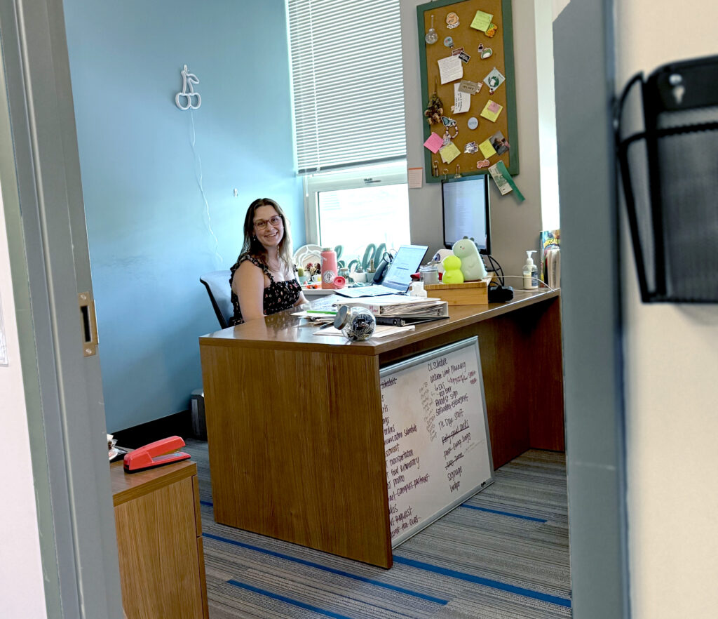 Student involvemenet staff member in her office. 